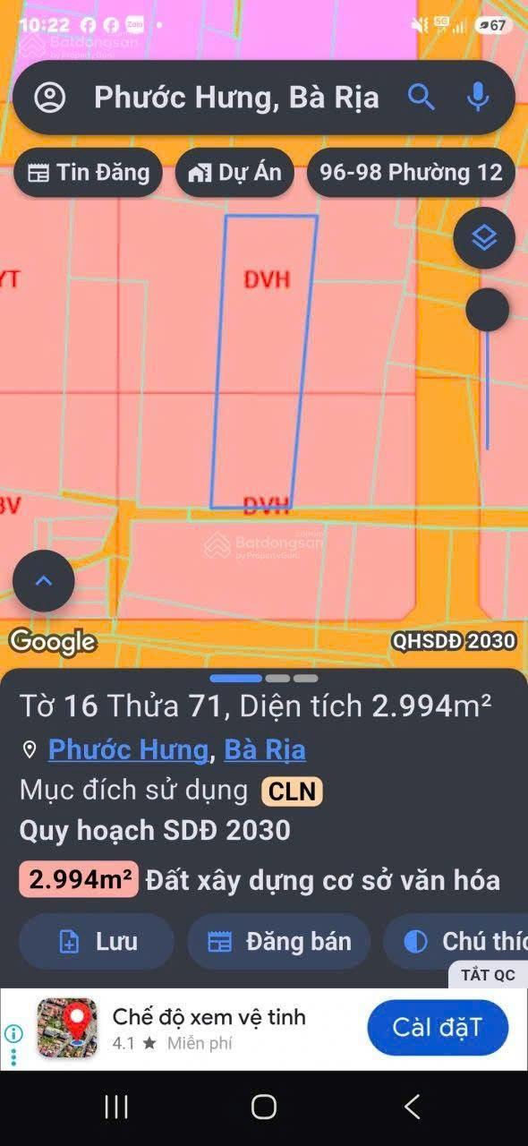 HOT HOT – CHÍNH CHỦ CẦN BÁN ĐẤT TẠI Phường Phước Hưng, Thành phố Bà Rịa, Bà Rịa Vũng Tàu