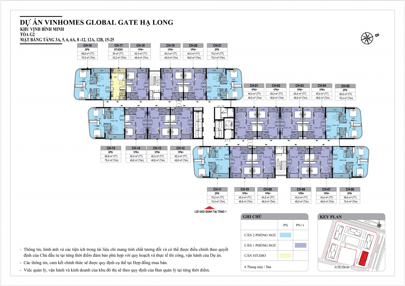 Sở hữu căn góc 2PN (70m2) Tòa G2 tầng cao view sân golf ngắm Vịnh di sản top 7 thế giới.