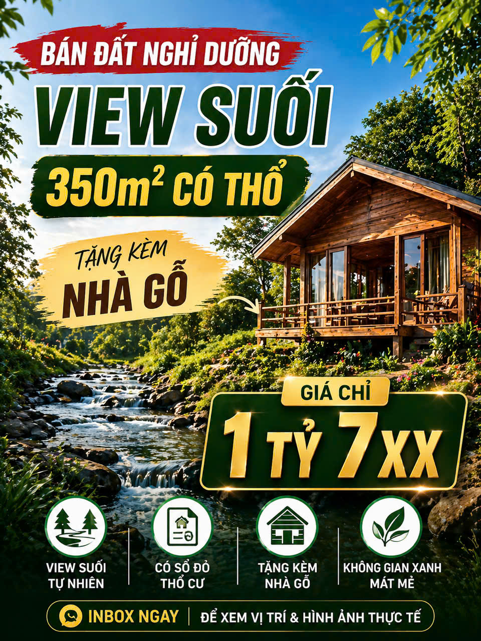 CẮT LỖ – CHỈ DUY NHẤT 1 LÔ VIEW SUỐI ĐẸP TẠI PHƯỜNG 2, BẢO LỘC