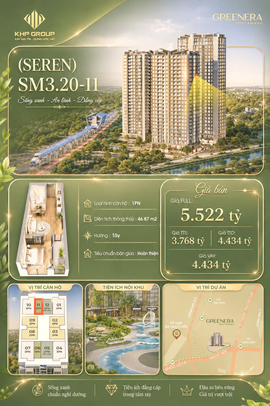 CHO NHÀ ĐẦU TƯ MUỐN BẮT ĐẦU TÍCH SẢN - 47M² GIÁ 7X – CĂN 1PN+