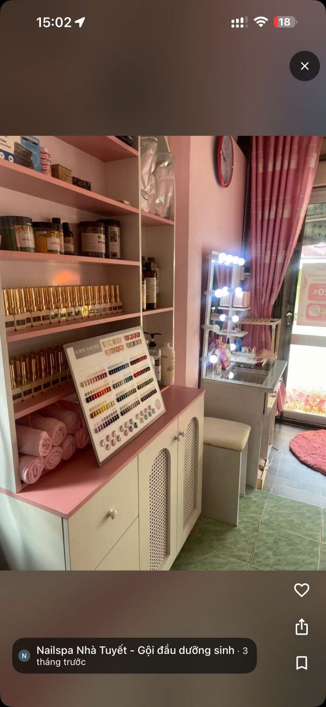 DO MỞ RỘNG QUY MÔ NÊN EM SANG MẶT BẰNG MỘT TIỆM NAIL VÀ MỘT TIỆM SPA NHỎ TẠI HỒ CHÍ