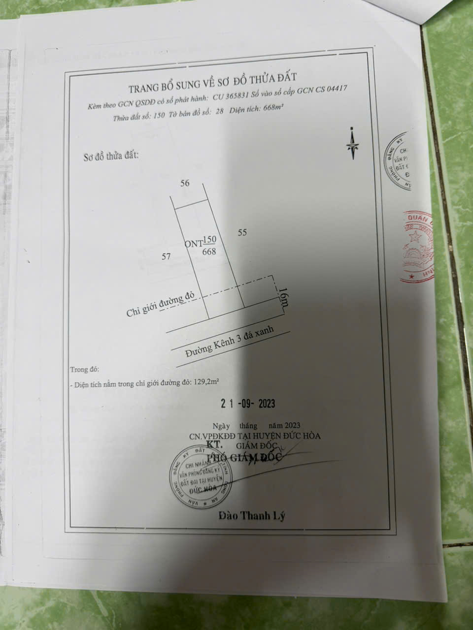 Bán đất thổ cư mặt tiền đường Kênh 3, Đức Hòa, Long An