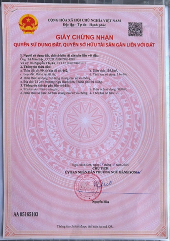 HOT HOT – CHÍNH CHỦ CẦN BÁN LÔ ĐẤT NỞ HẬU TẠI Phường Hoà Quý, Quận Ngũ Hành Sơn- TP Đà Nẵng